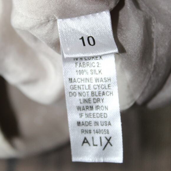 Alix Women's Ruffle Shorts Metallic Shimmer Linen Blend Silk Size US 10 - Picture 4 of 9